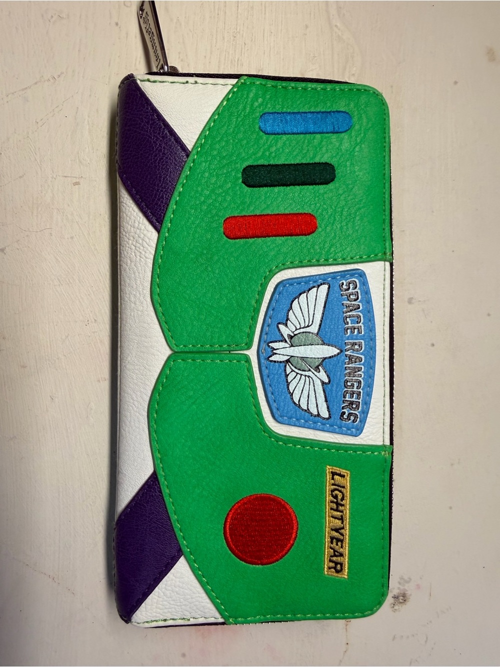 Loungefly Buzz Lightyear Space Rangers Green Faux Leather Zip Wallet